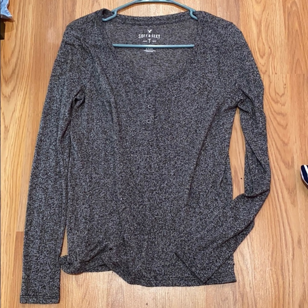 American Eagle soft&sexy collection gray top